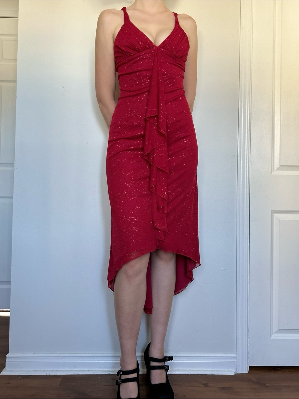 Y2K Cherry Red Romantic Goth Vampire Dress